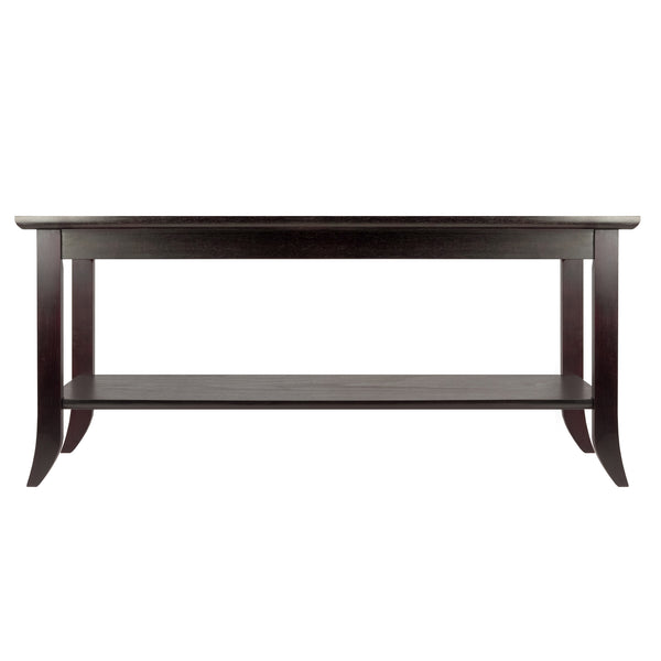 Winsome Wood Genoa Modern Rectangular Coffee Table With Tempered Glass Top & Open Shelf, Rich Espresso Finish Espresso Solid ,Composite Wood ,Glass 92437-winsome-wood