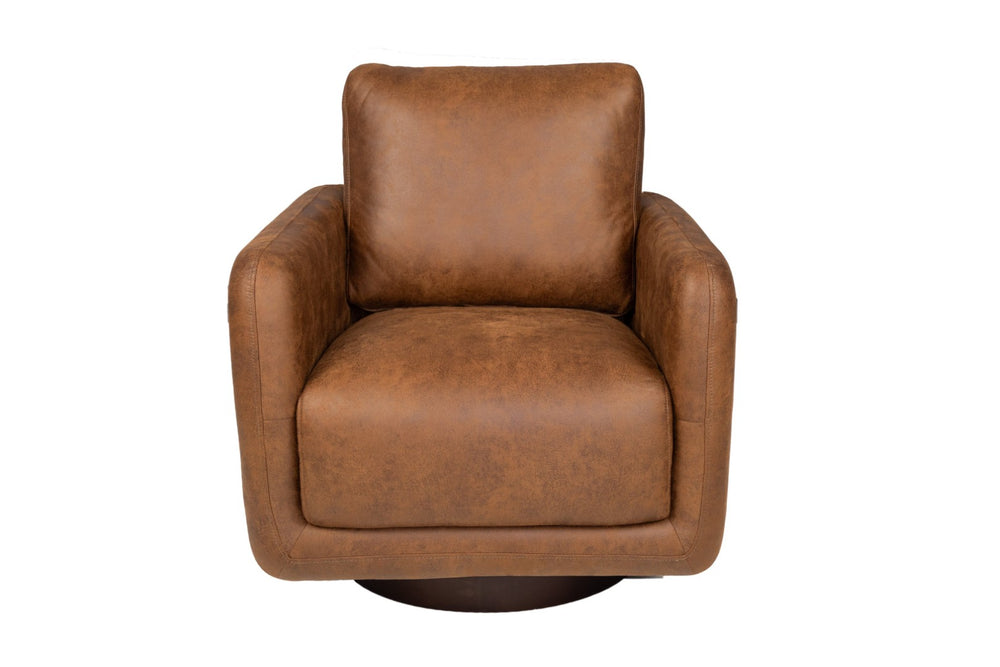English Elm 360-degree Swivel Boucle Accent Chair with Sculptural Frame for Modern Living Rooms B089P416562