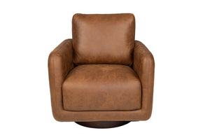 English Elm 360-degree Swivel Boucle Accent Chair with Sculptural Frame for Modern Living Rooms B089P416562
