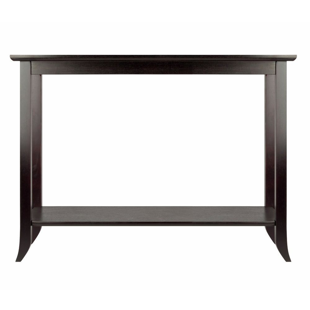 Winsome Wood Genoa Rectangular Console Table With Glass Inset, Espresso Finish - Stylish, Functional Design For Any Space Espresso Solid ,Composite Wood ,Glass 92450-winsome-wood