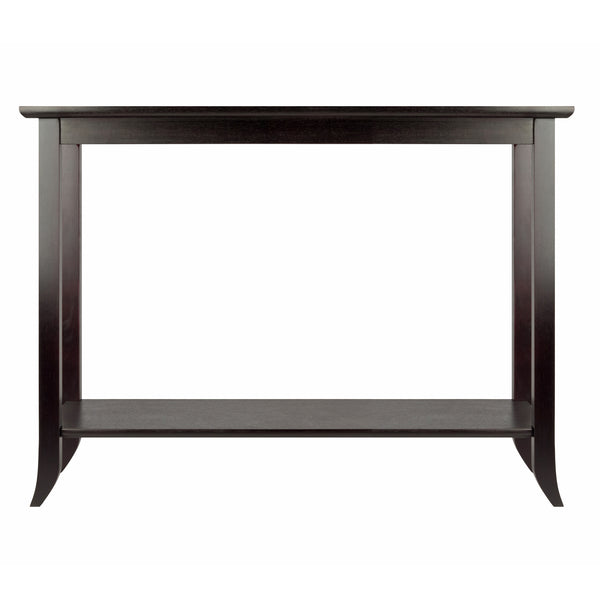 Winsome Wood Genoa Rectangular Console Table With Glass Inset, Espresso Finish - Stylish, Functional Design For Any Space Espresso Solid ,Composite Wood ,Glass 92450-winsome-wood