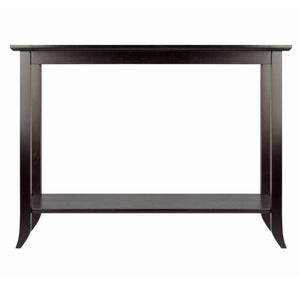 Winsome Wood Genoa Rectangular Console Table With Glass Inset, Espresso Finish - Stylish, Functional Design For Any Space Espresso Solid ,Composite Wood ,Glass 92450-winsome-wood