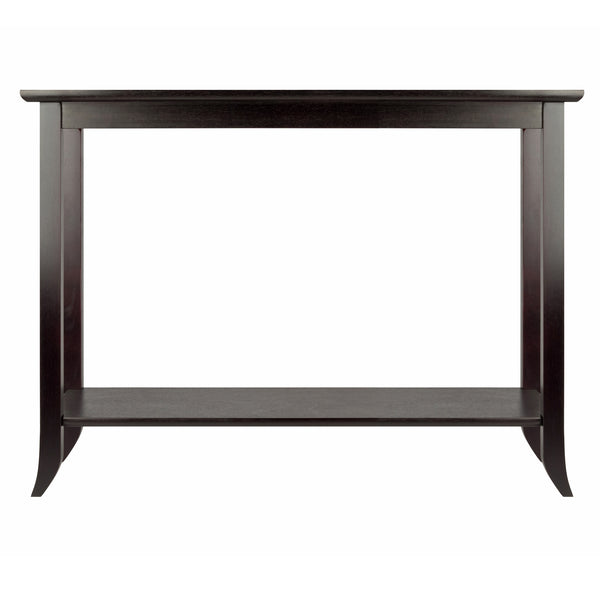 Winsome Wood Genoa Rectangular Console Table With Glass Inset, Espresso Finish - Stylish, Functional Design For Any Space Espresso Solid ,Composite Wood ,Glass 92450-winsome-wood