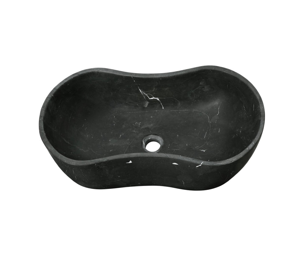 English Elm Luxury Solid Marble Vessel Sink Wavy Organic Stone Basin Matte Honed Vanity Bowl W1696P408021