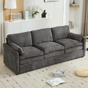 English Elm 101.2" Modular Chenille Sectional Sofa with Tufted Cushions and Deep Seating for Living Room Grey N719S001922E