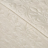 Madison Park Quebec Transitional 3 Piece Split Corner Pleated Quilted Bedspread MP13-6476 Cream