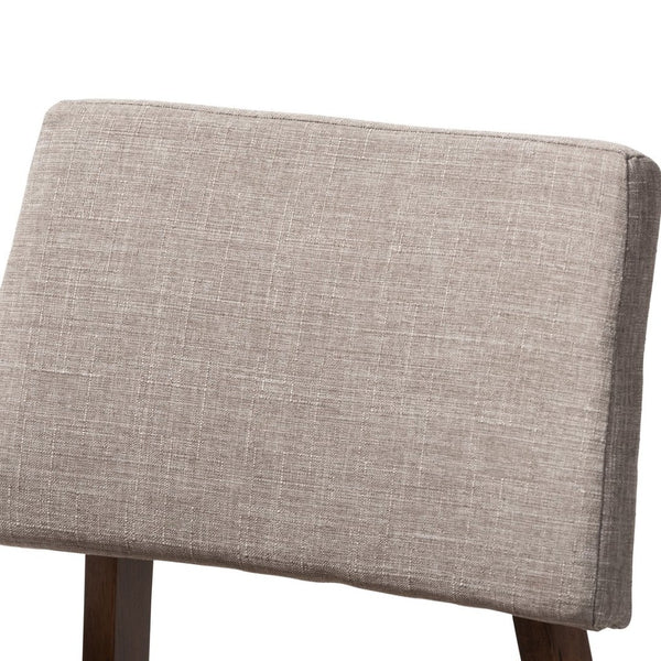 Baxton Studio Baxton Colton Mid-Century Modern Fabric Upholstered Bar Stool Set of 2 for Stylish Home Décor Light Colton-Light Grey-BS
