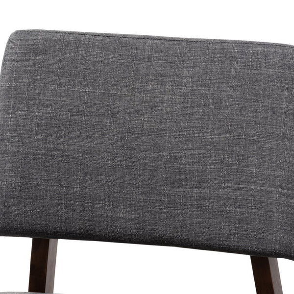 Baxton Studio Baxton Colton Mid-Century Modern Fabric Upholstered Bar Stool Set of 2 for Stylish Home Décor Dark Colton-Dark Grey-BS