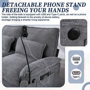 English Elm United U-Shaped Sectional Sofa 106" Cloud Couch - Comfy Chenille, Storage Ottoman, Usb Ports & Pillows W1568S00232-GIGA