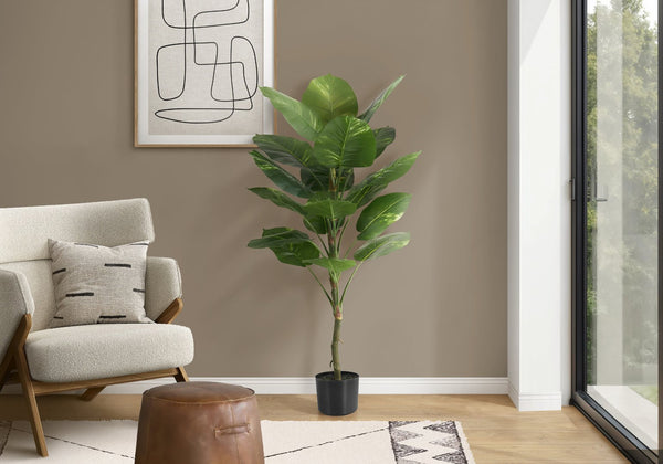 English Elm Artificial Dieffenbachia Tree, 54" Tall Faux Plant For Indoor Decor, Realistic Touch, Black Pot B2710P220032