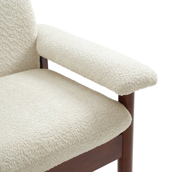 English Elm Modern Berber Fleece 2 Seat Loveseat Rubberwood Base Plush Armrest Couch for Apartments N763S000050A