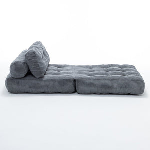English Elm Folding Floor Sofa Bed Convertible Lounge Chair with Shredded Foam Fill for Bedroom Dark Gray W2200P442794