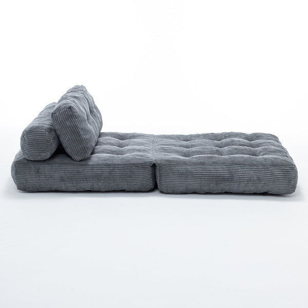 English Elm Folding Floor Sofa Bed Convertible Lounge Chair with Shredded Foam Fill for Bedroom Dark Gray W2200P442794