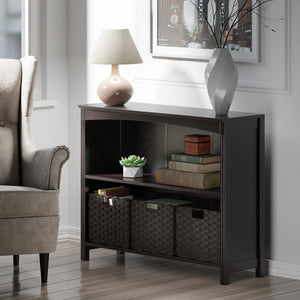 Winsome Wood Terrace 4-piece Storage Shelf Set With 3 Stylish Foldable Baskets For Home Organization & Decor Walnut Solid ,Composite Wood 92498-winsome-wood