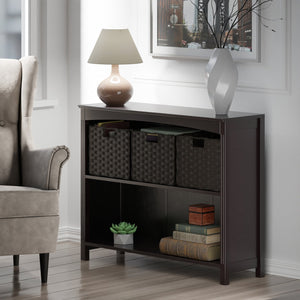 Winsome Wood Terrace 4-piece Storage Shelf Set With 3 Stylish Foldable Baskets For Home Organization & Decor Walnut Solid ,Composite Wood 92498-winsome-wood