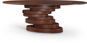 Meridian Furniture Moriah Art Deco Ash Veneer Dining Table Seats Ten with Warm Oak Grain Appeal 924Brown-T