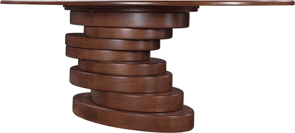 Meridian Furniture Moriah Art Deco Ash Veneer Dining Table Seats Ten with Warm Oak Grain Appeal 924Brown-T