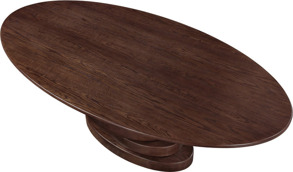 Meridian Furniture Moriah Art Deco Ash Veneer Dining Table Seats Ten with Warm Oak Grain Appeal 924Brown-T