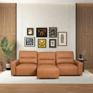 English Elm Grant Power Convertible Sofa Top Grain Leather Mid Century Queen Sleeper B183S00121