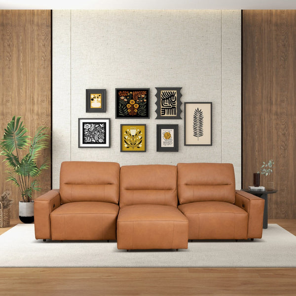 English Elm Grant Power Convertible Sofa Top Grain Leather Mid Century Queen Sleeper B183S00121