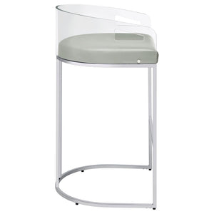 English Elm Mello Acrylic Back Leatherette Barstools with Chrome Legs for Kitchen Islands B062P451803