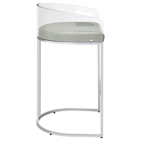 English Elm Mello Acrylic Back Leatherette Barstools with Chrome Legs for Kitchen Islands B062P451803