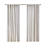 Madison Park Samara  Poly Printed Curtain Panel with Tufted Stripe and Lining MP40-8461 White/Brown