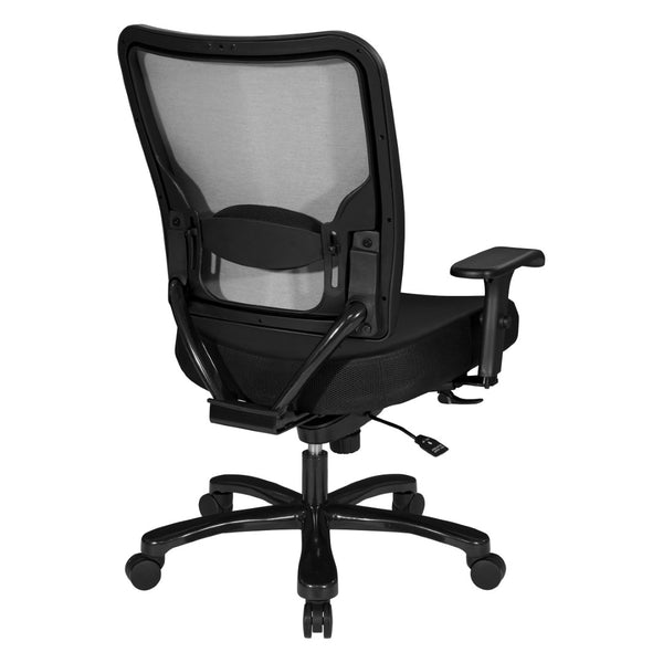 OSP Home Furnishings Big and Tall Ergonomic Office Chair with Lumbar Support Steel Base 400 Lb Capacity 75-A773-R107