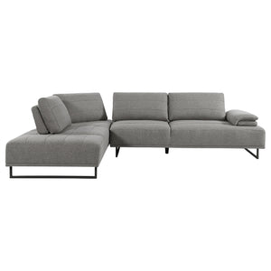 English Elm Harnal Taupe L-Shape Sectional Sofa with Pocket Coil Seating, Plush Back Pillows & Extendable Armrest for Luxurious Comfort and Style B062S01152