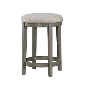 English Elm Anab Set of 2 Counter Stools Round Foam Cushion Gray Wood Frame Kitchen Bar B056P417031