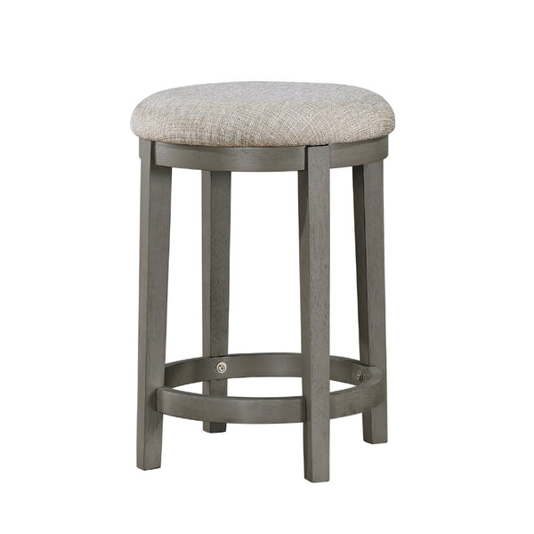 English Elm Anab Set of 2 Counter Stools Round Foam Cushion Gray Wood Frame Kitchen Bar B056P417031