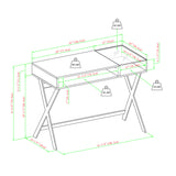 42" X Leg Writing Desk Birch D42BETHBH Walker Edison