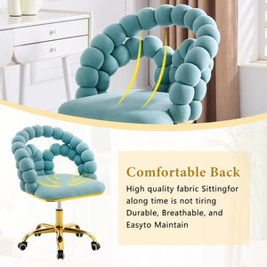 English Elm Set of Velvet Bubble Ball Chain Accent Chair with Sculptural Backrest for Living Room Gold,Teal W3875P370850
