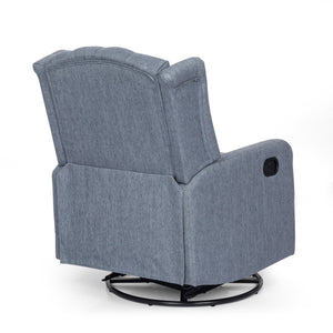 English Elm Christopher Knight Home® - Classic Linen Recliner Chair with 360° Swivel and Manual Recline, Durable Frame, Cozy Upholstery Charcoal 66842.00CHAR