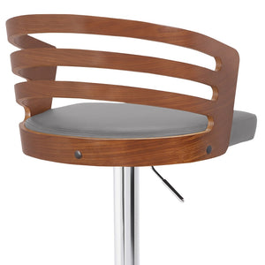 English Elm Adele Swivel Barstool Walnut Back Faux Leather Seat Pneumatic Height Adjustable B2736P464881