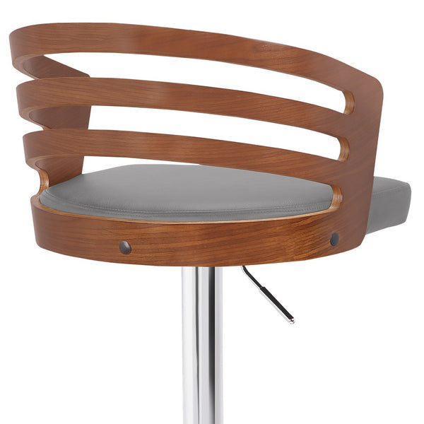 English Elm Adele Swivel Barstool Walnut Back Faux Leather Seat Pneumatic Height Adjustable B2736P464881