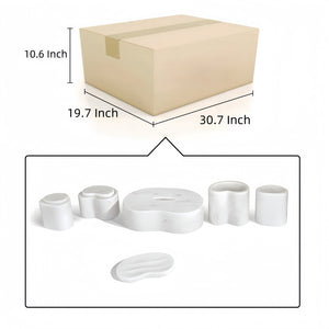 English Elm White Natural Marble Bathroom Accessory Set - 6-Piece Luxury Collection, Handcrafted Elegance, Unique Design W1696P262943-GIGA