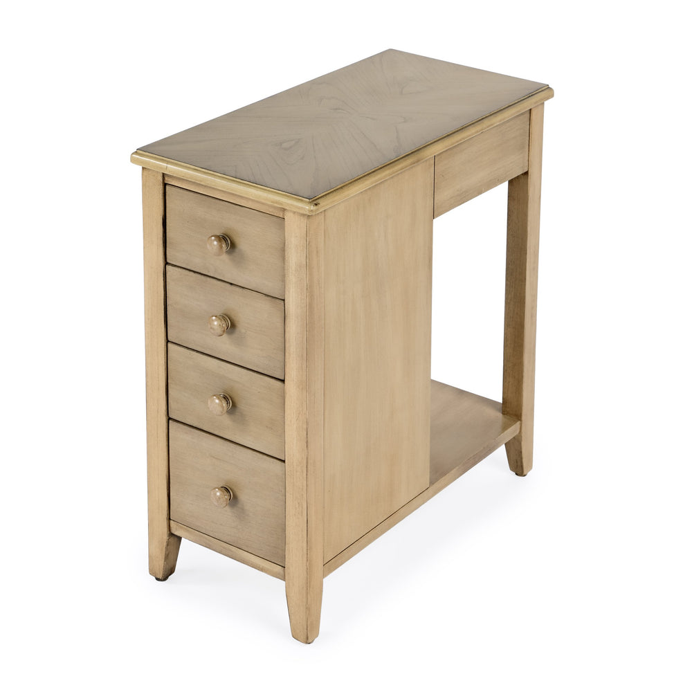 Butler Specialty Kelton 4 Drawer Side Table - Stylish Cherry Finish, Perfect For Narrow Spaces With Open Shelf Storage Beige Rubberwood Solids,Mdf,Cherry Veneer 9250424-butler