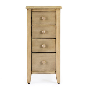Butler Specialty Kelton 4 Drawer Side Table - Stylish Cherry Finish, Perfect For Narrow Spaces With Open Shelf Storage Beige Rubberwood Solids,Mdf,Cherry Veneer 9250424-butler