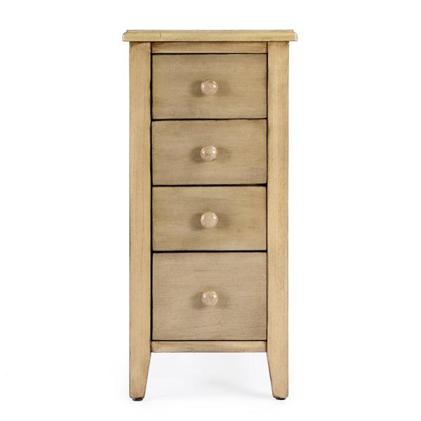 Butler Specialty Kelton 4 Drawer Side Table - Stylish Cherry Finish, Perfect For Narrow Spaces With Open Shelf Storage Beige Rubberwood Solids,Mdf,Cherry Veneer 9250424-butler