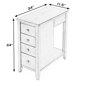 Butler Specialty Kelton 4 Drawer Side Table - Stylish Cherry Finish, Perfect For Narrow Spaces With Open Shelf Storage Beige Rubberwood Solids,Mdf,Cherry Veneer 9250424-butler