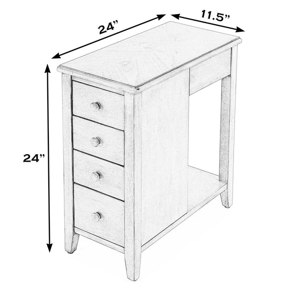 Butler Specialty Kelton 4 Drawer Side Table - Stylish Cherry Finish, Perfect For Narrow Spaces With Open Shelf Storage Beige Rubberwood Solids,Mdf,Cherry Veneer 9250424-butler
