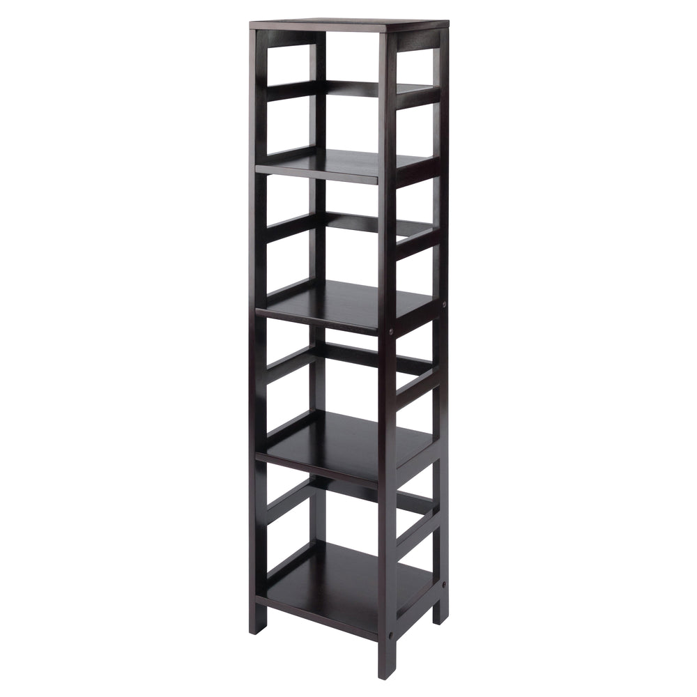 Winsome Wood Leo 4-tier Espresso Storage Shelf - Stylish, Space-saving Bookcase For Home Or Office Organization Espresso Solid Wood 92514-winsome-wood