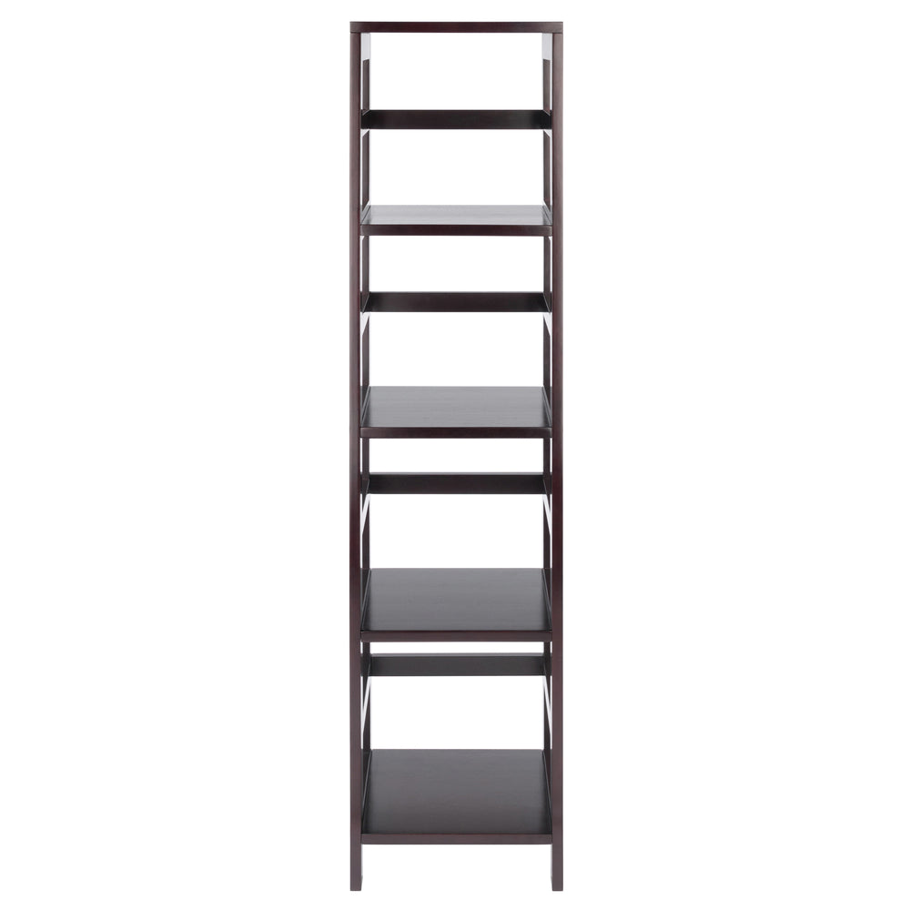Winsome Wood Leo 4-tier Espresso Storage Shelf - Stylish, Space-saving Bookcase For Home Or Office Organization Espresso Solid Wood 92514-winsome-wood