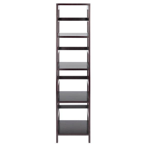 Winsome Wood Leo 4-tier Espresso Storage Shelf - Stylish, Space-saving Bookcase For Home Or Office Organization Espresso Solid Wood 92514-winsome-wood