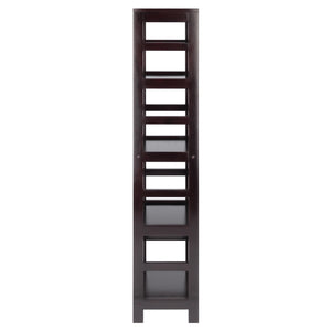 Winsome Wood Leo 4-tier Espresso Storage Shelf - Stylish, Space-saving Bookcase For Home Or Office Organization Espresso Solid Wood 92514-winsome-wood