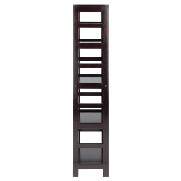 Winsome Wood Leo 4-tier Espresso Storage Shelf - Stylish, Space-saving Bookcase For Home Or Office Organization Espresso Solid Wood 92514-winsome-wood