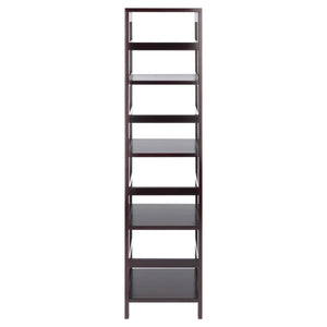 Winsome Wood Leo 4-tier Espresso Storage Shelf - Stylish, Space-saving Bookcase For Home Or Office Organization Espresso Solid Wood 92514-winsome-wood