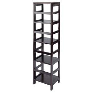 Winsome Wood Leo 4-tier Espresso Storage Shelf - Stylish, Space-saving Bookcase For Home Or Office Organization Espresso Solid Wood 92514-winsome-wood