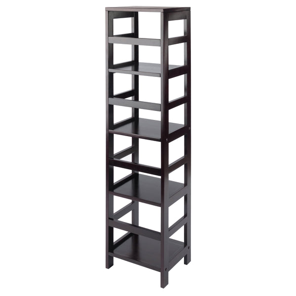 Winsome Wood Leo 4-tier Espresso Storage Shelf - Stylish, Space-saving Bookcase For Home Or Office Organization Espresso Solid Wood 92514-winsome-wood